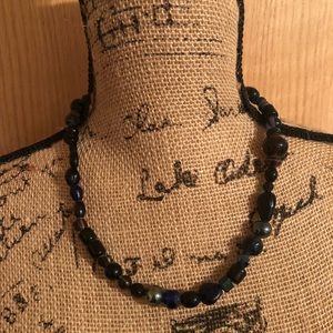 2/7$ Black beaded necklace